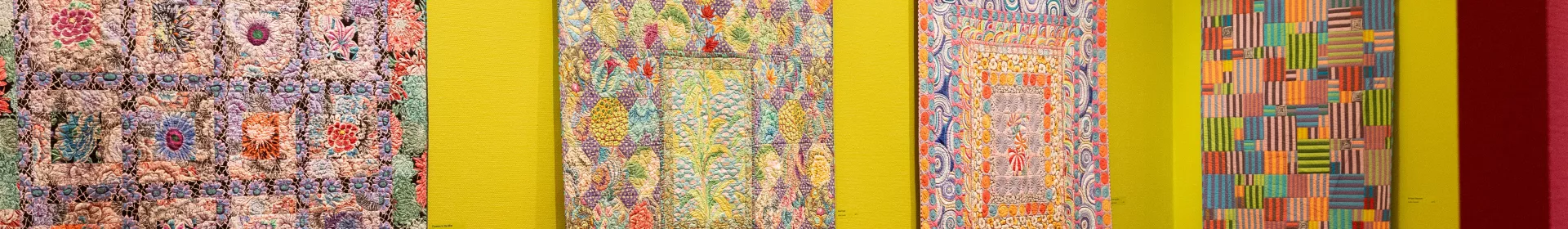 Image: Kaffe Fassett quilts on display