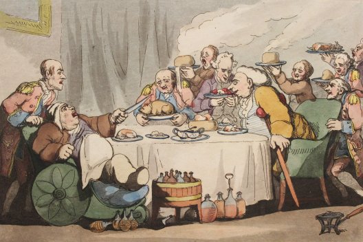 Thomas Rowlandson, Comforts of Bath - The Gourmets, 1798